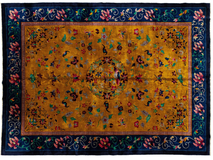 Antique Chinese Peking Wool Rug 10 X 13