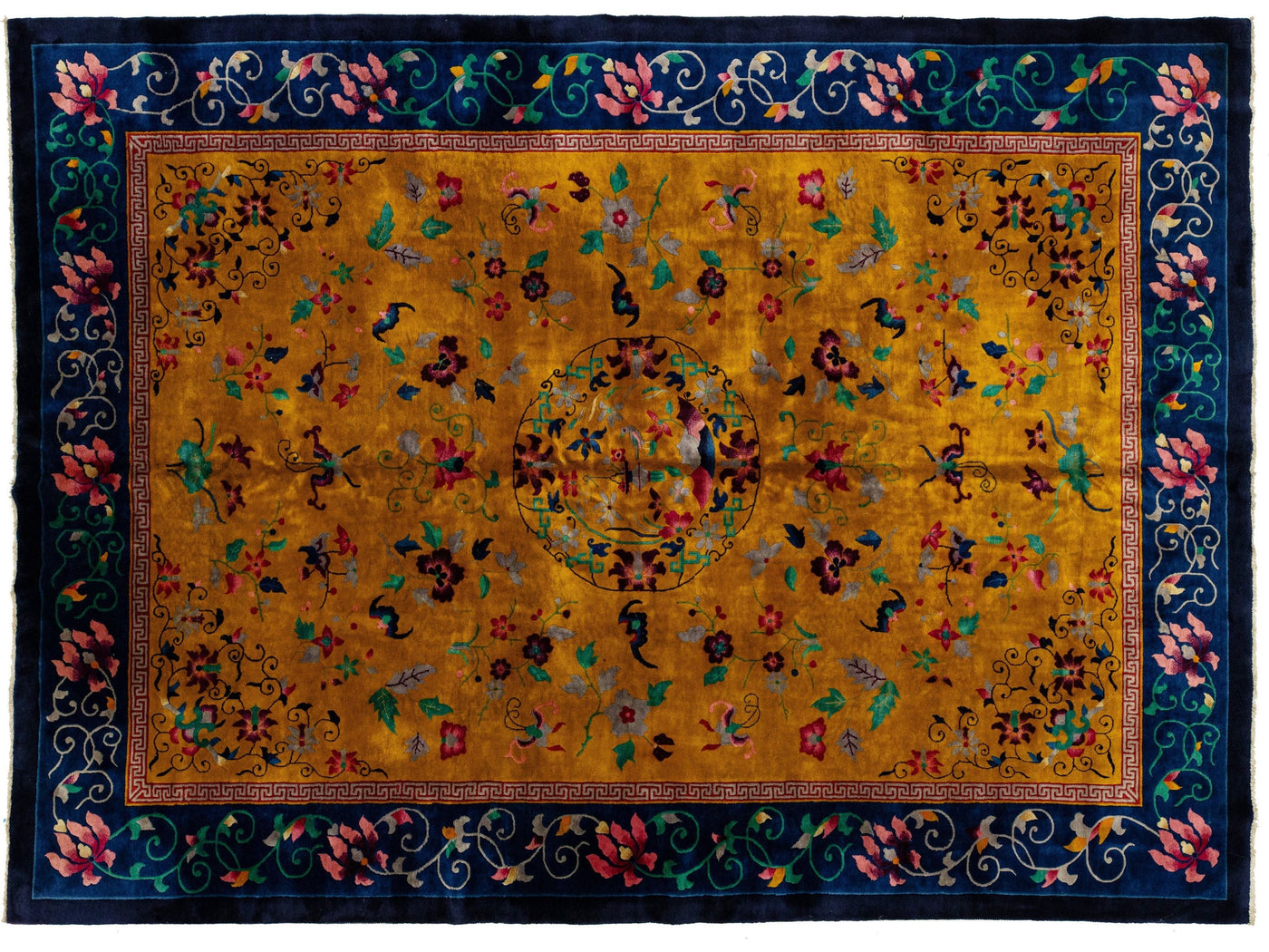 Antique Chinese Peking Wool Rug 10 X 13