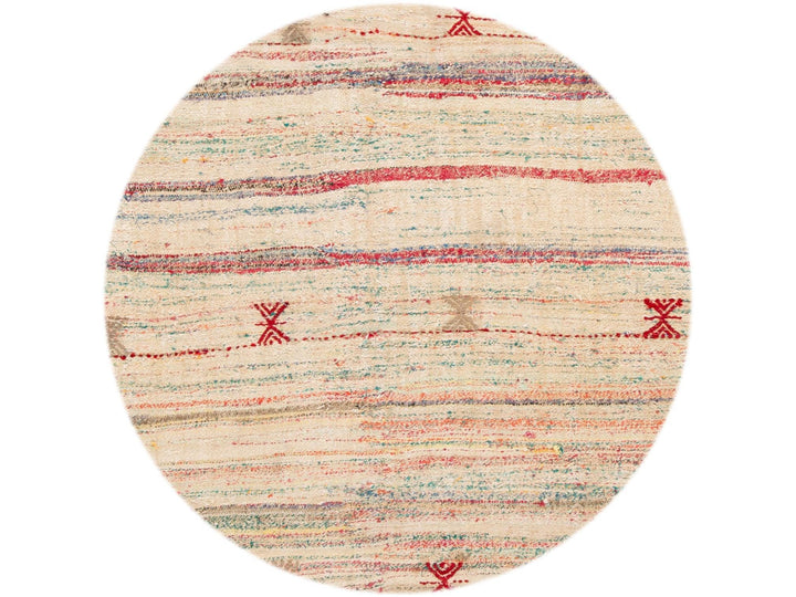 Vintage Flatweave Kilim Wool Rug 7 X 11