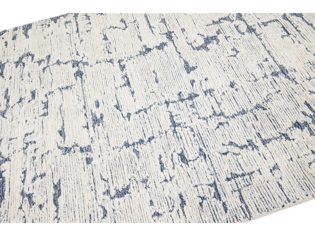 Modern Tufted Moroccan Wool Rug 5 X 7