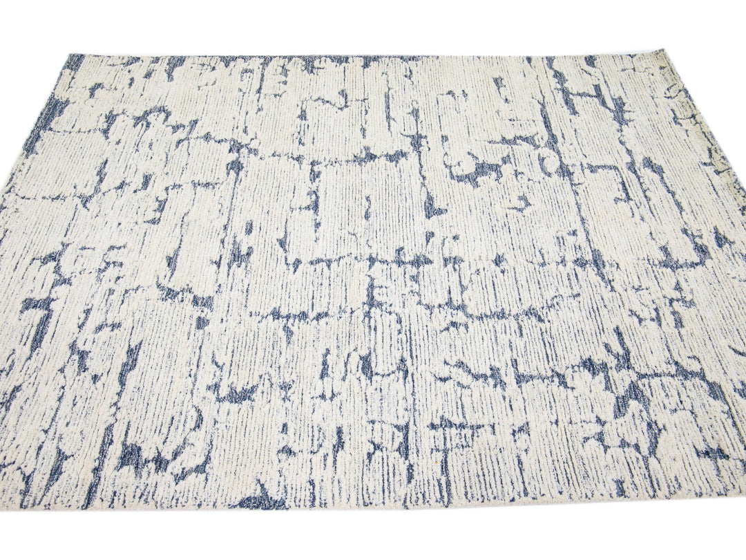 Modern Tufted Moroccan Wool Rug 5 X 7