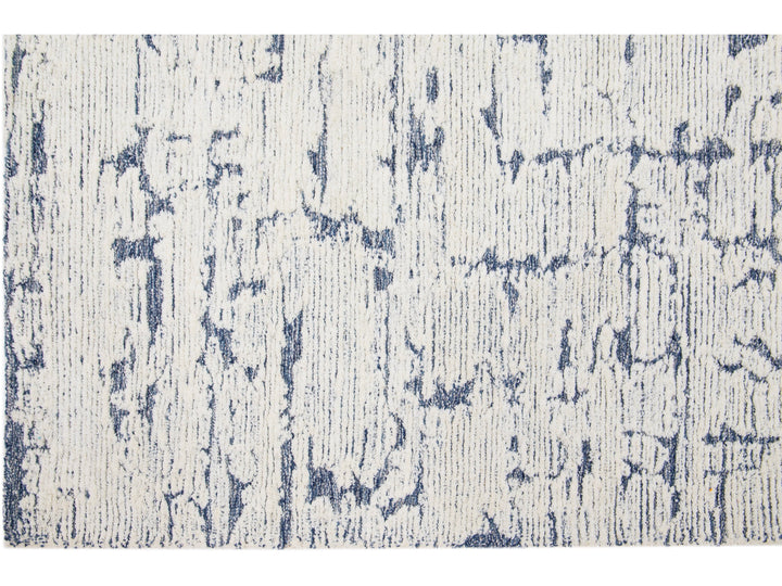 Modern Tufted Moroccan Wool Rug 5 X 7