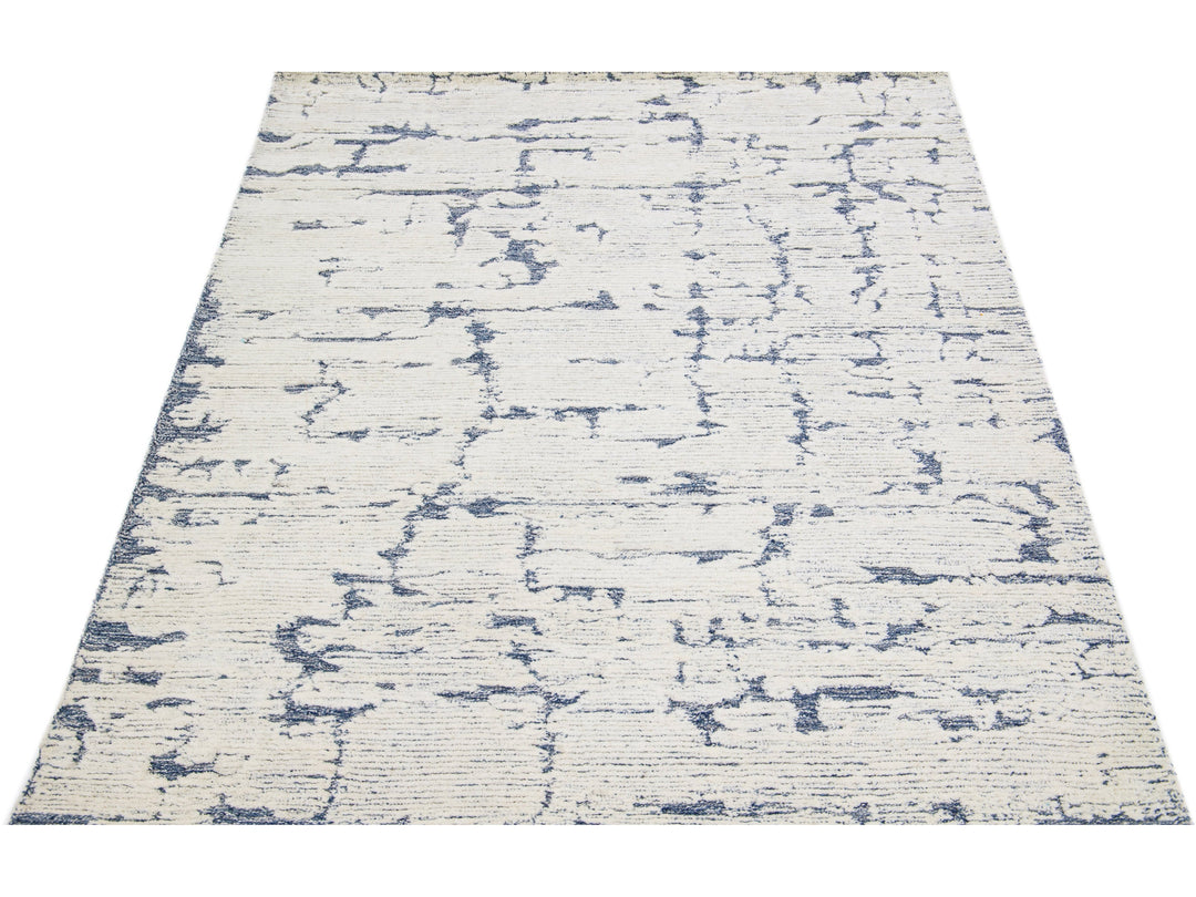 Modern Tufted Moroccan Wool Rug 5 X 7