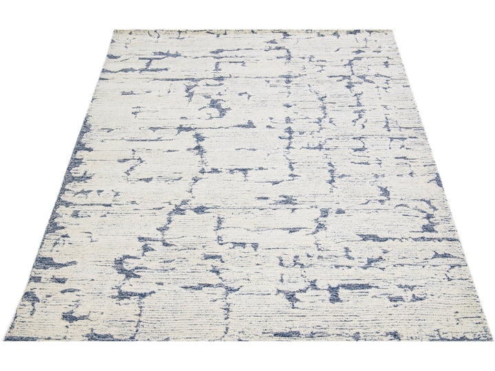 Modern Tufted Moroccan Wool Rug 5 X 7