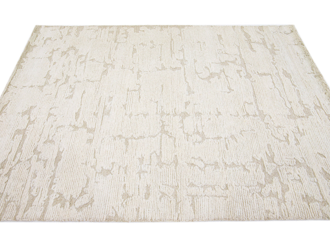 Modern Tufted Moroccan Wool Rug 5 X 7