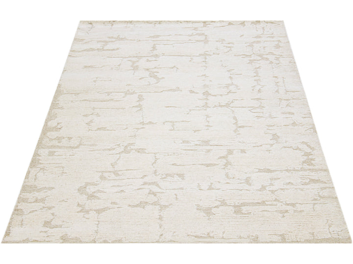 Modern Tufted Moroccan Wool Rug 5 X 7