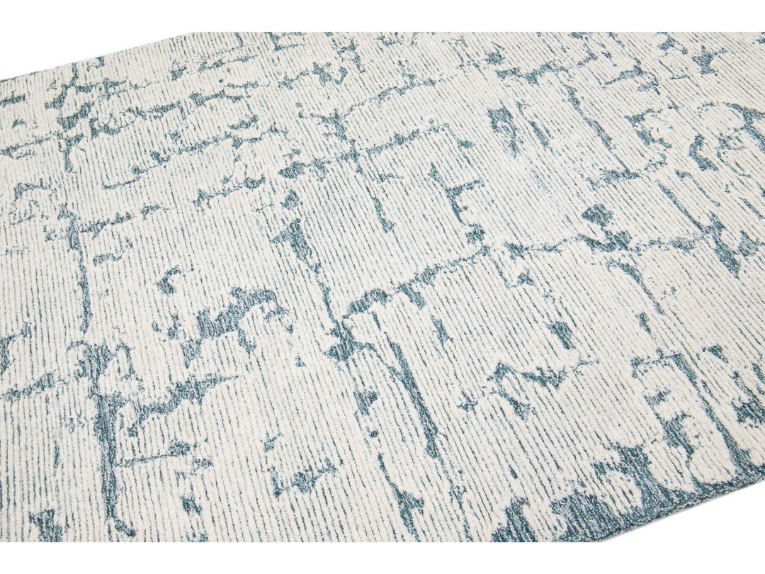 Modern Tufted Moroccan Wool Rug 5 X 7