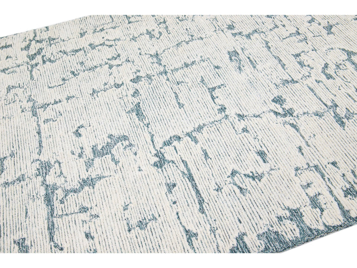 Modern Tufted Moroccan Wool Rug 5 X 7
