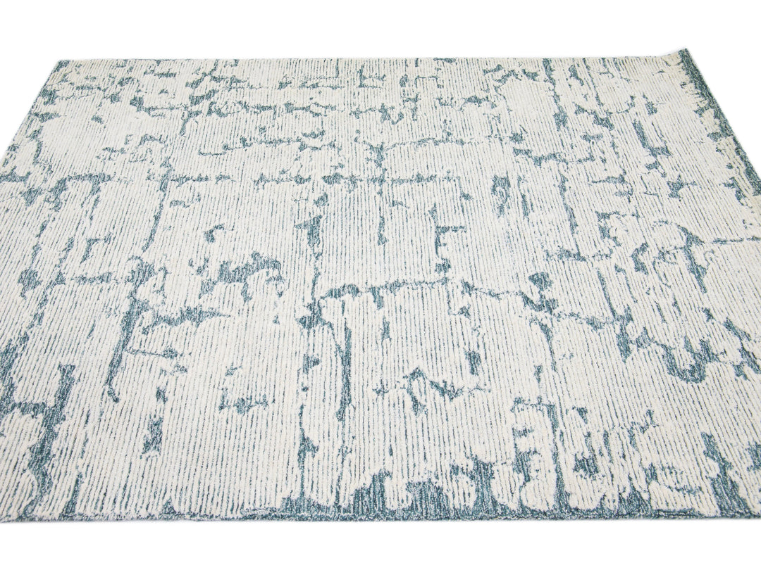 Modern Tufted Moroccan Wool Rug 5 X 7