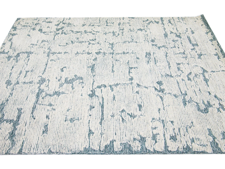 Modern Tufted Moroccan Wool Rug 5 X 7