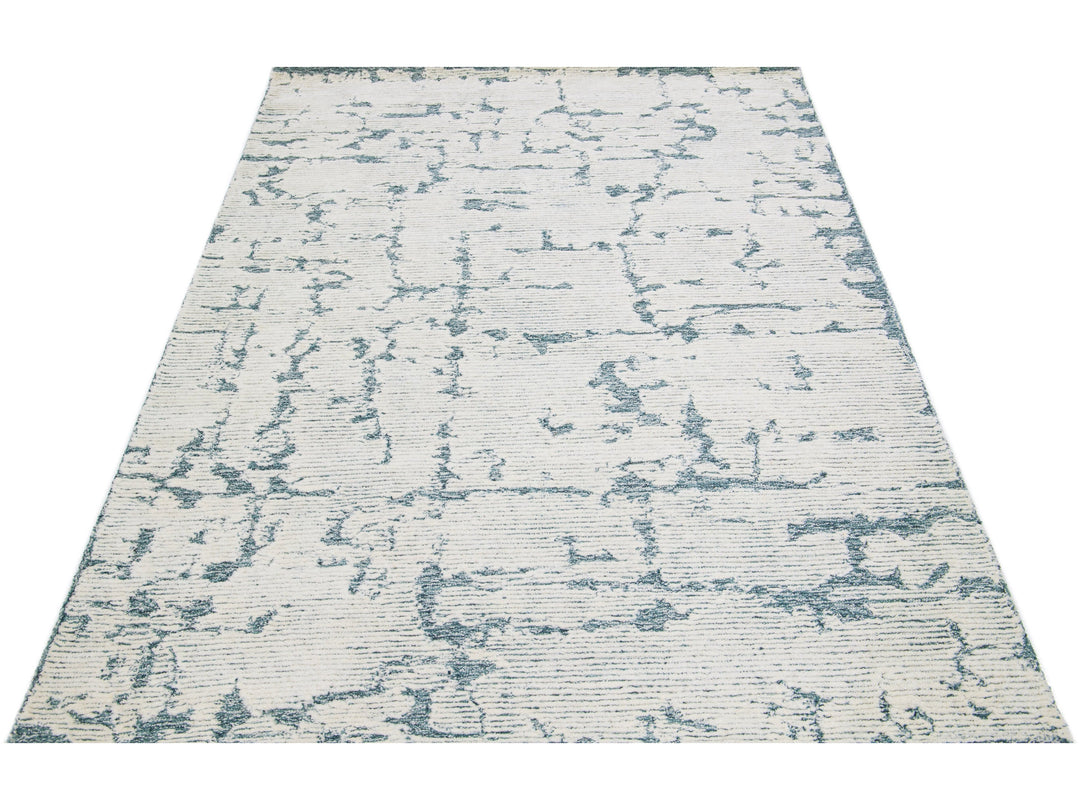 Modern Tufted Moroccan Wool Rug 5 X 7