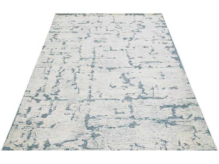 Modern Tufted Moroccan Wool Rug 5 X 7