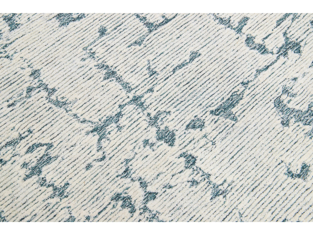 Modern Tufted Moroccan Wool Rug 5 X 7