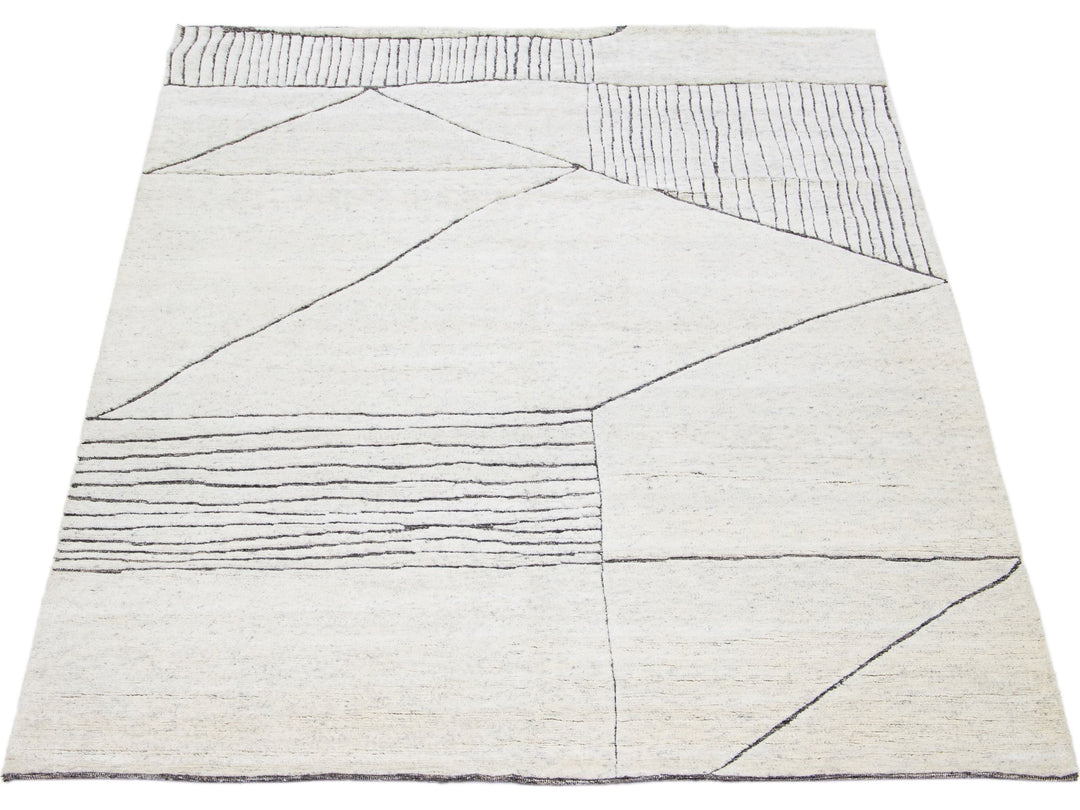 Modern Moroccan Wool Rug 8 X 10