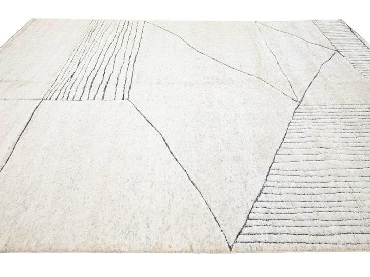 Modern Moroccan Wool Rug 9 X 12