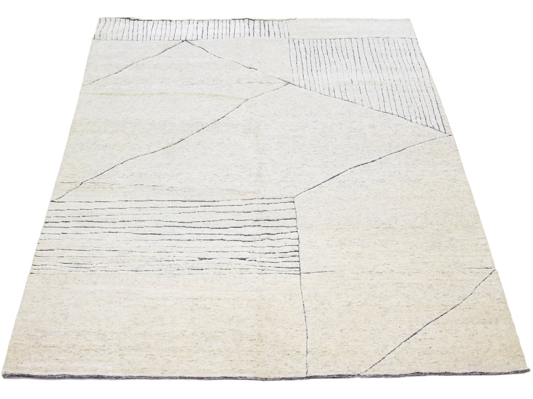 Modern Moroccan Wool Rug 9 X 12