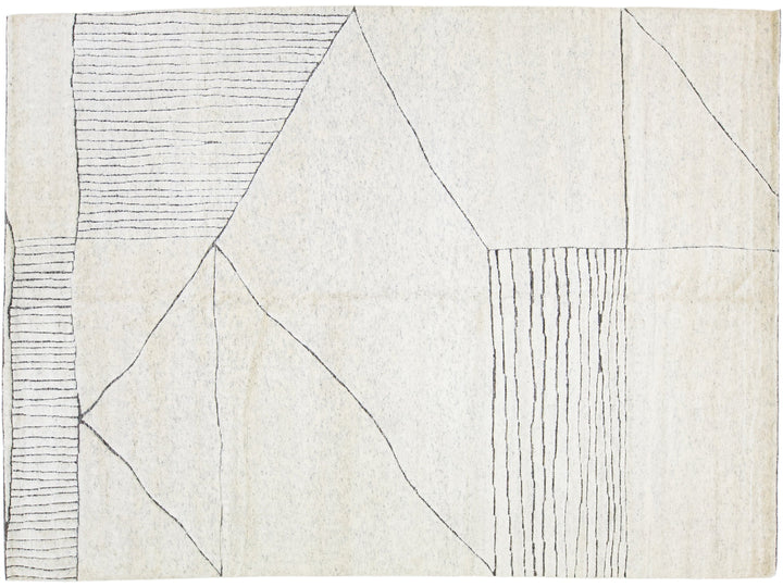 Modern Moroccan Wool Rug 9 X 12