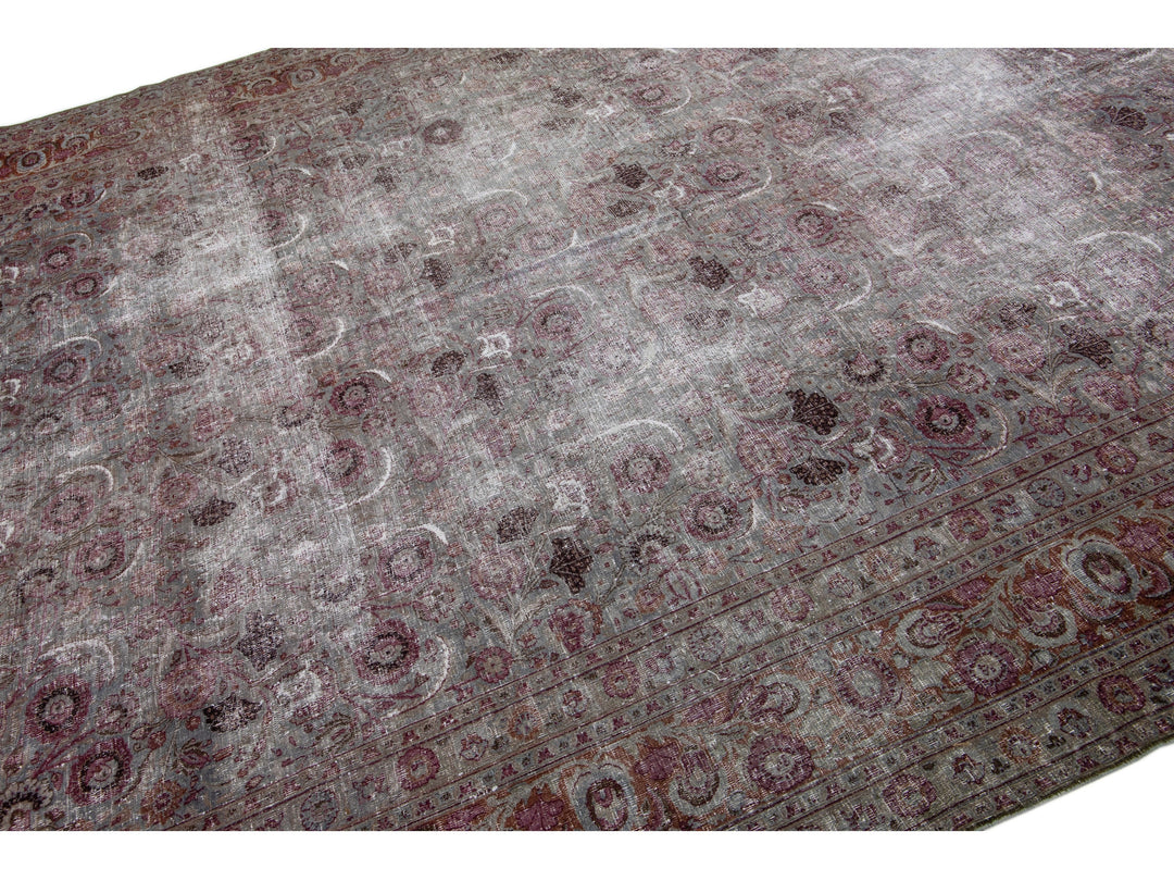 Antique Tabriz Wool Rug 10 X 14