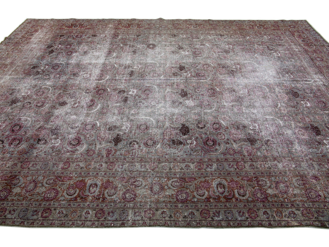 Antique Tabriz Wool Rug 10 X 14