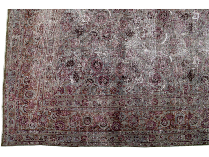 Antique Tabriz Wool Rug 10 X 14