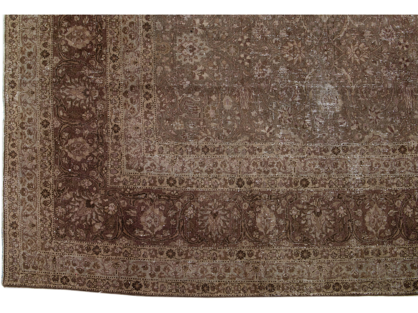 Antique Tabriz Wool Rug 11 X 15