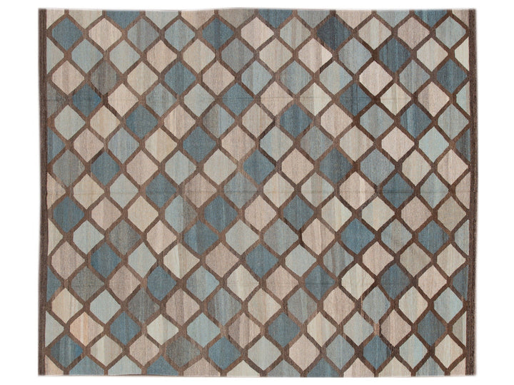 Modern Kilim Wool Rug, 8 X 10