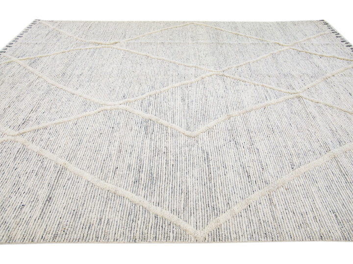 Modern Moroccan Wool Rug 10 X 14