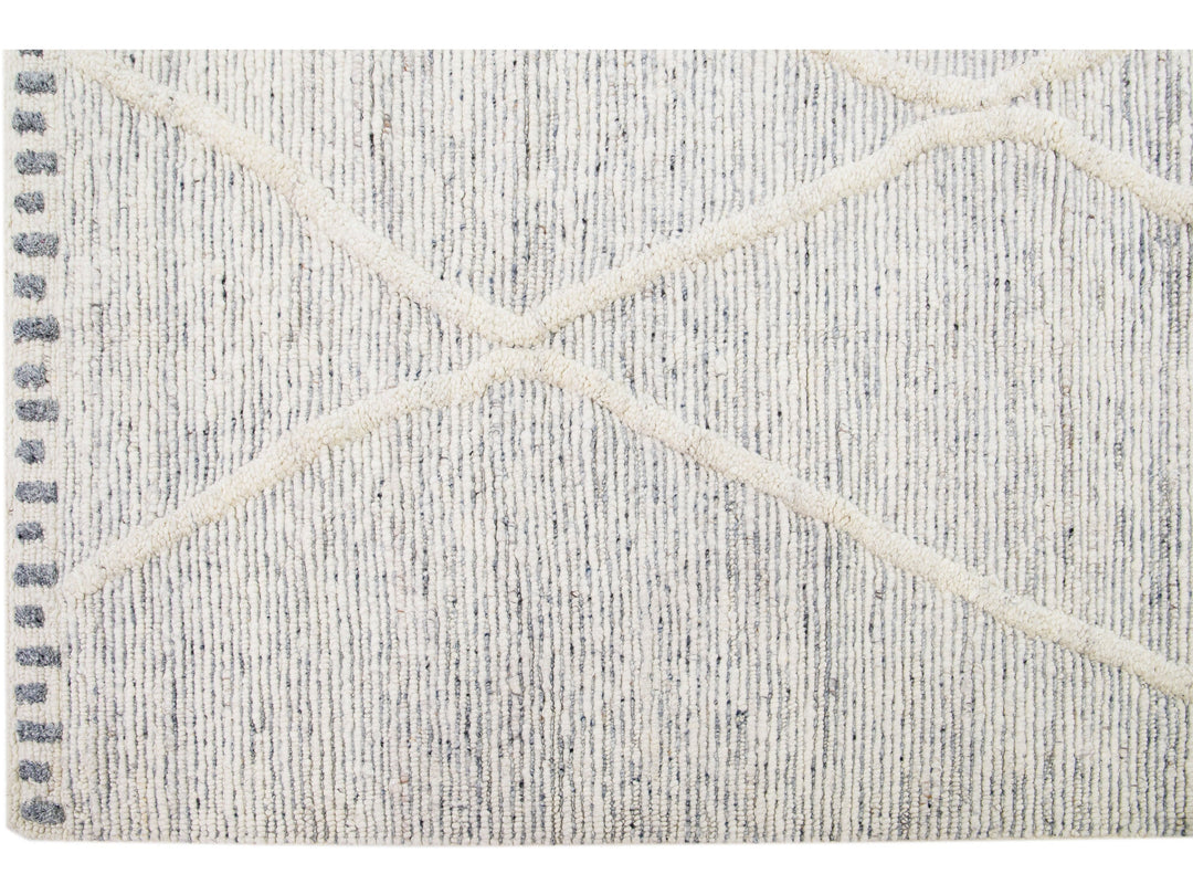 Modern Moroccan Wool Rug 10 X 14