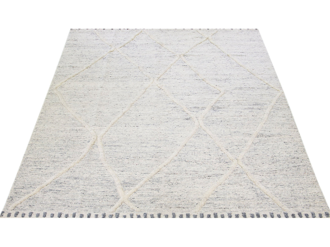 Modern Moroccan Wool Rug 10 X 14