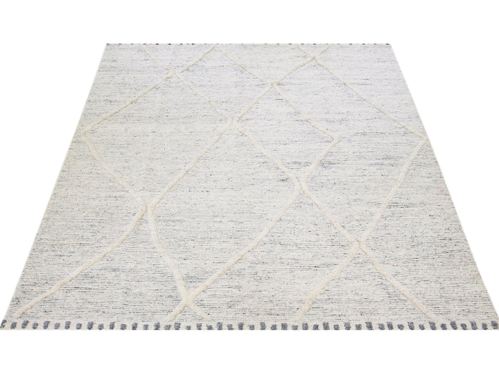Modern Moroccan Wool Rug 10 X 14