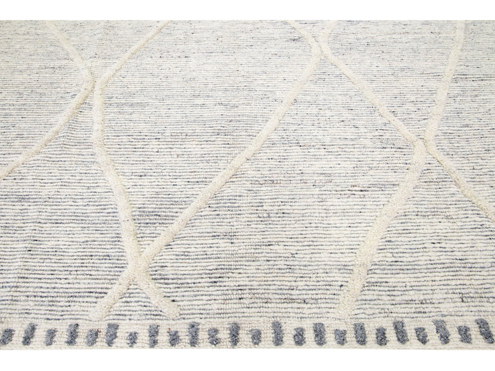 Modern Moroccan Wool Rug 10 X 14