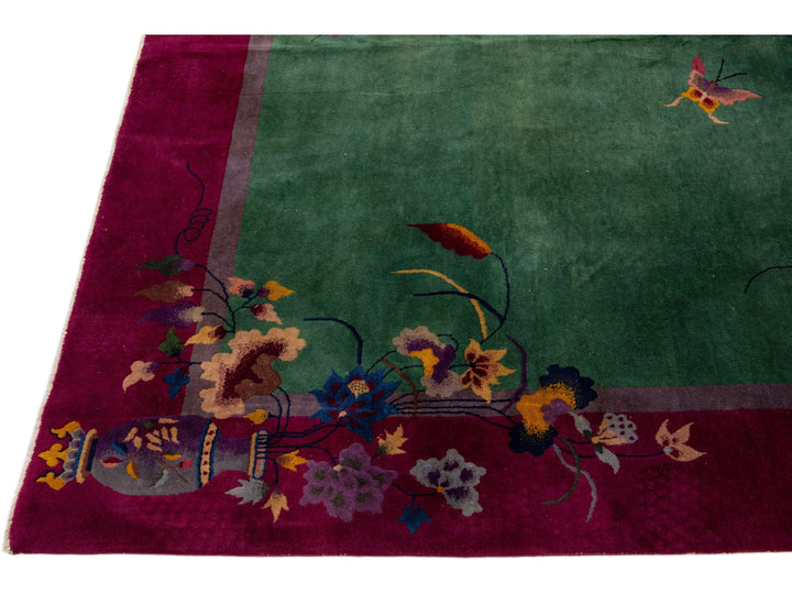 Antique Art Deco Chinese Rug 9 X 12