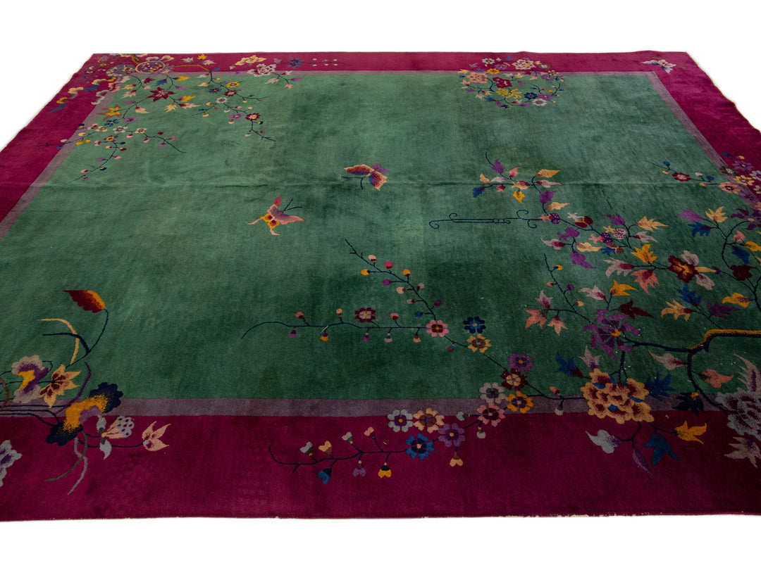 Antique Art Deco Chinese Rug 9 X 12