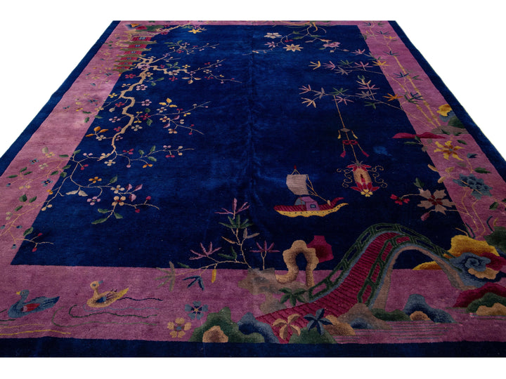 Antique Art Deco Chinese Rug 9 X 12