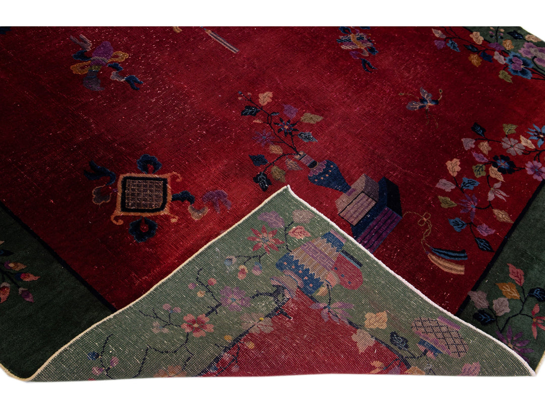 Antique Art Deco Chinese Rug 8 X 10