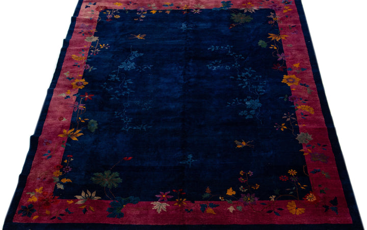 Antique Chinese Art Deco Wool Rug 9 x 11