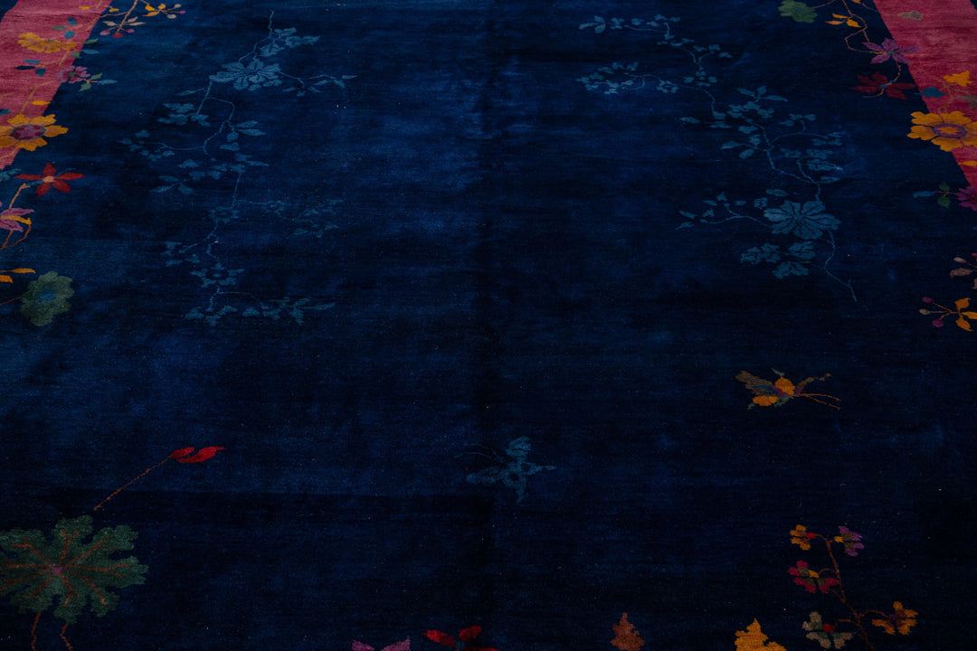 Antique Chinese Art Deco Wool Rug 9 x 11
