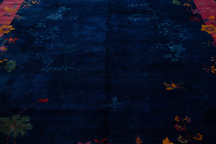 Antique Chinese Art Deco Wool Rug 9 x 11