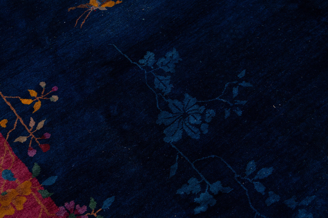 Antique Chinese Art Deco Wool Rug 9 x 11