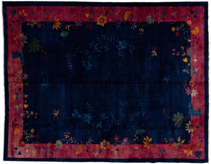 Antique Chinese Art Deco Wool Rug 9 x 11
