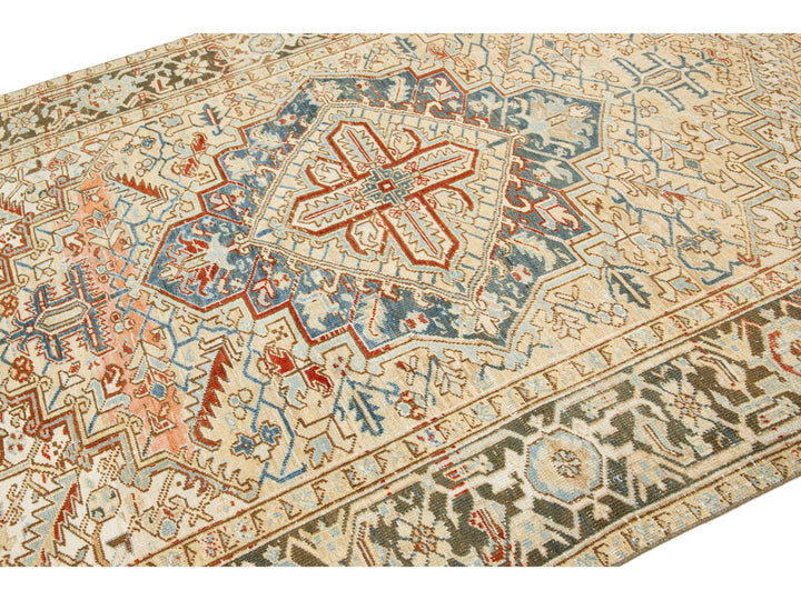 Antique Heriz Wool Rug 6 X 9