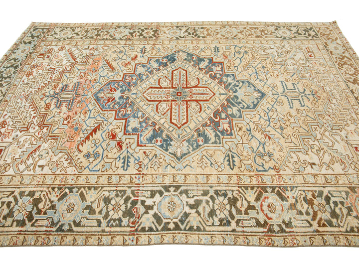 Antique Heriz Wool Rug 6 X 9