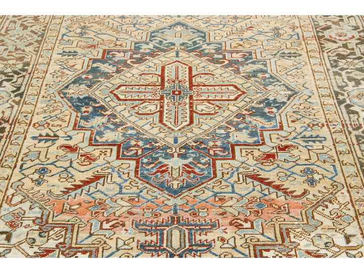 Antique Heriz Wool Rug 6 X 9