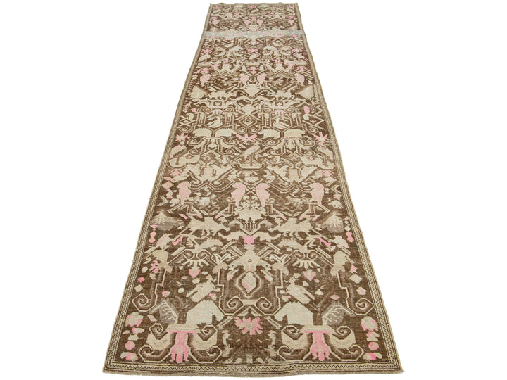Antique Karabagh Wool Runner 3 X 15