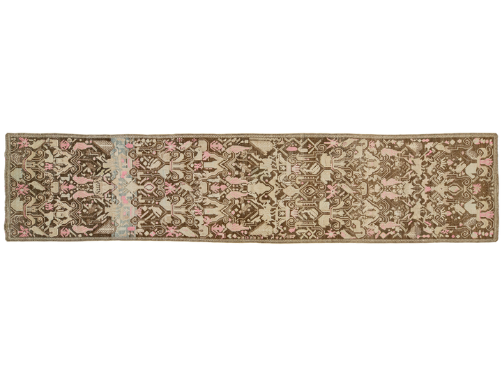 Antique Karabagh Wool Runner 3 X 15