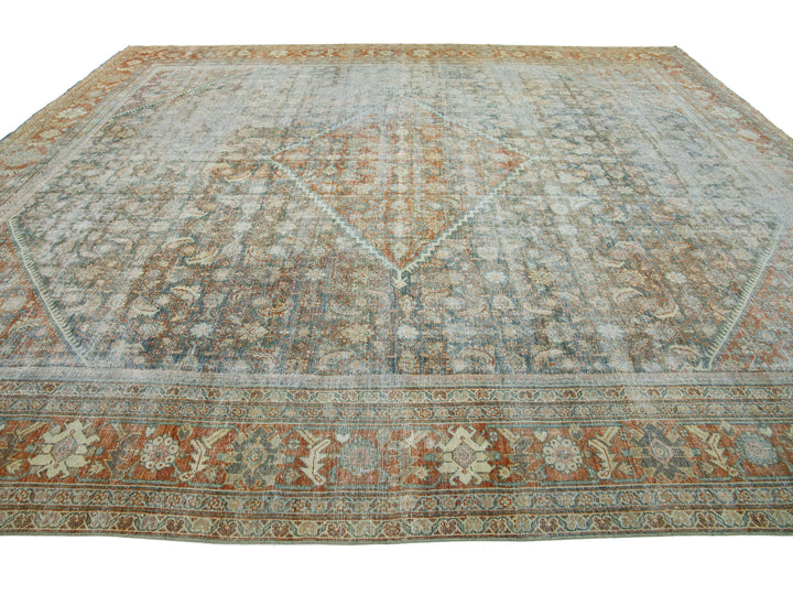 Antique Mahal Wool Rug 12 X 14