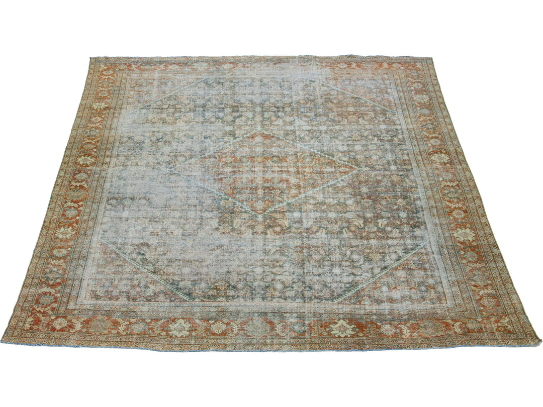 Antique Mahal Wool Rug 12 X 14
