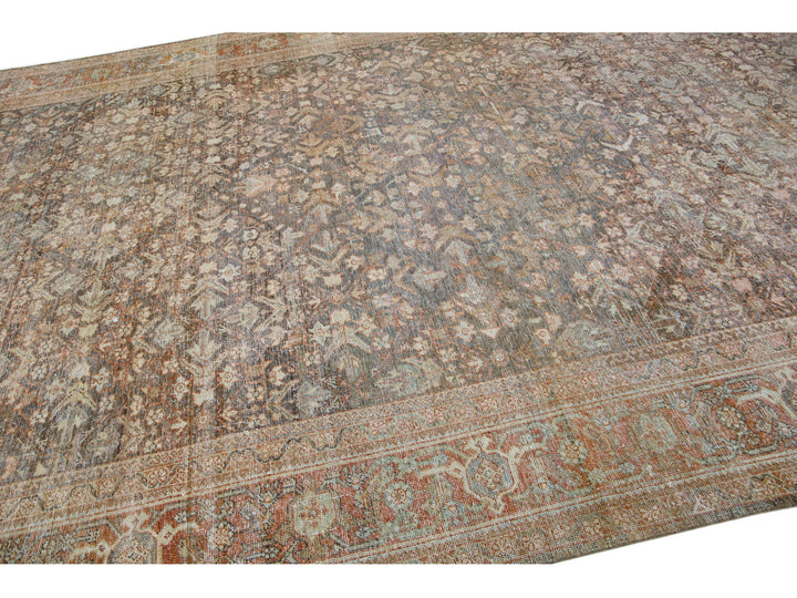 Antique Mahal Wool Rug 10 X 18