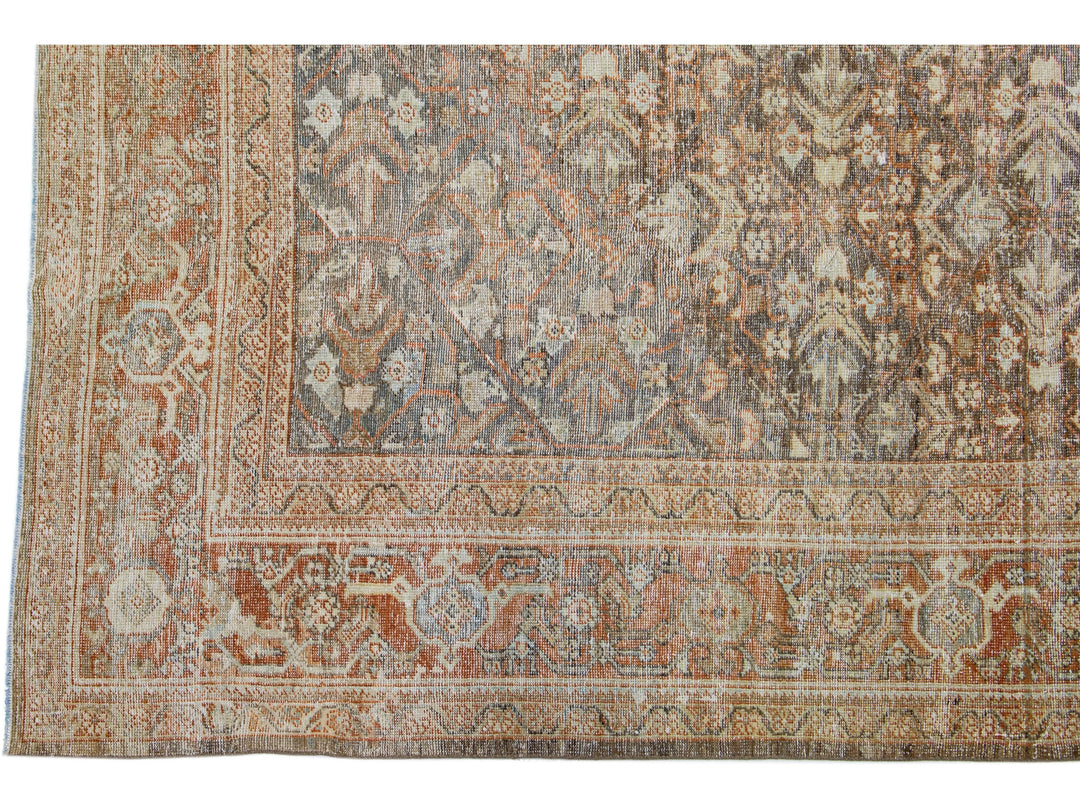 Antique Mahal Wool Rug 10 X 18