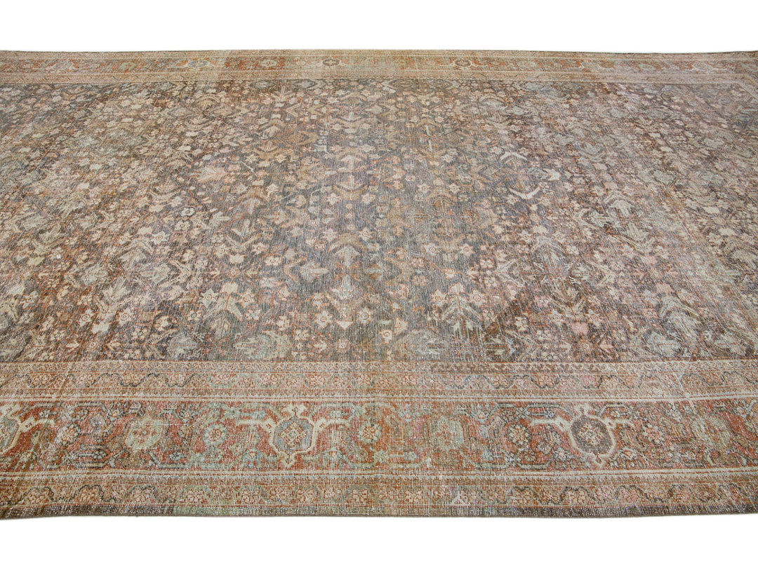 Antique Mahal Wool Rug 10 X 18